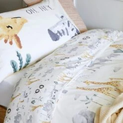 Safari Natural 100% Cotton Single Duvet Cover And Pillowcase Set -IT Luggage Kids Sales Store 1000167431 alt02