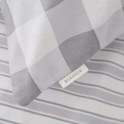 Bianca Check Stripe 100% Cotton Fitted Sheet -IT Luggage Kids Sales Store 1000180310 alt02