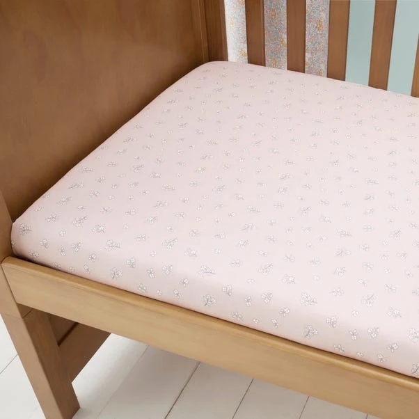 Set Of 2 Ditsy Bunny Pink 100% Cotton Fitted Sheets 2 Set Of 2 Ditsy Bunny Pink 100% Cotton Fitted Sheets - Image 2