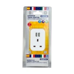 Status European Travel Adaptor With 2 USB Ports
