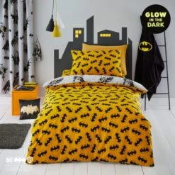 Batman Grey Reversible Glow In The Dark Duvet Cover And Pillowcase Set -IT Luggage Kids Sales Store 30691816 alt02