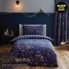 Harry Potter Hogwarts Glow In The Dark Duvet Cover And Pillowcase Set