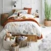 Safari Natural 100% Cotton Single Duvet Cover And Pillowcase Set