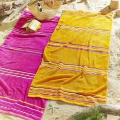 Set Of 2 Catherine Lansfield Rainbow Cotton Beach Towel