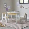 Kids Noa Table And Chairs Set, White Natural
