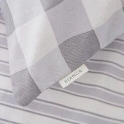 Bianca Check And Stripe 100% Cotton Duvet Cover And Pillowcase Set -IT Luggage Kids Sales Store 30721829 alt04