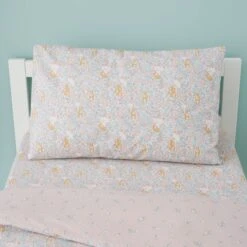 Ditsy Bunny Pink 100% Cotton Duvet Cover And Pillowcase Set -IT Luggage Kids Sales Store 30731777 alt01
