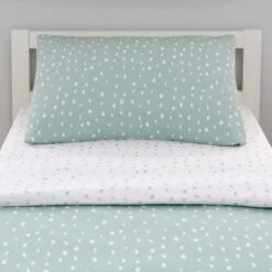 Soft Fern Spotted 100% Jersey Cotton Reversible Cot Bed / Toddler Duvet Cover And Pillowcase Set -IT Luggage Kids Sales Store 30732062 alt01