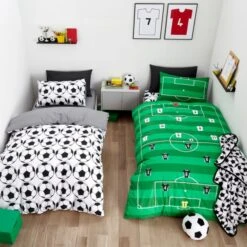 Football Duvet Cover And Pillowcase Twin Pack Set