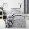Football Grey And White Reversible Duvet Cover And Pillowcase Set