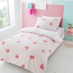Love Hearts Duvet Cover And Pillowcase Set -IT Luggage Kids Sales Store 30792108