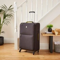 Elements Grey And Ochre Soft Shell Suitcase