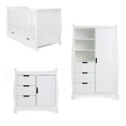 Obaby Stamford Classic 3 Piece Nursery Room Set, White -IT Luggage Kids Sales Store 30820910 alt02