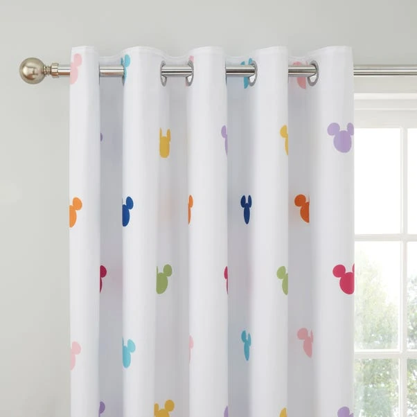 Disney Mickey Mouse Rainbow Blackout Eyelet Curtains 1 Disney Mickey Mouse Rainbow Blackout Eyelet Curtains