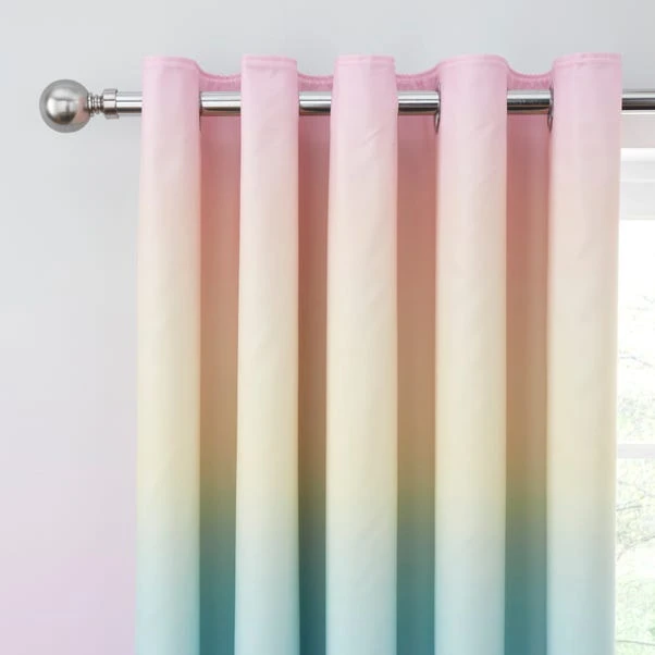 Rainbow Ombre Blackout Eyelet Curtains 1 Rainbow Ombre Blackout Eyelet Curtains