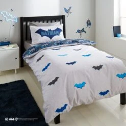 Batman Reversible Grey Duvet And Pillowcase Set