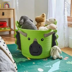 Triceratops Fabric Rope Storage Basket