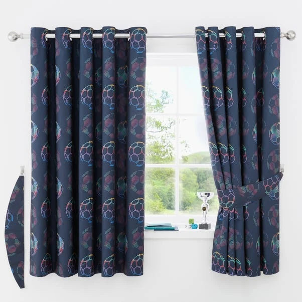 Bright Football Eyelet Blackout Curtains 3 Bright Football Eyelet Blackout Curtains - Image 3