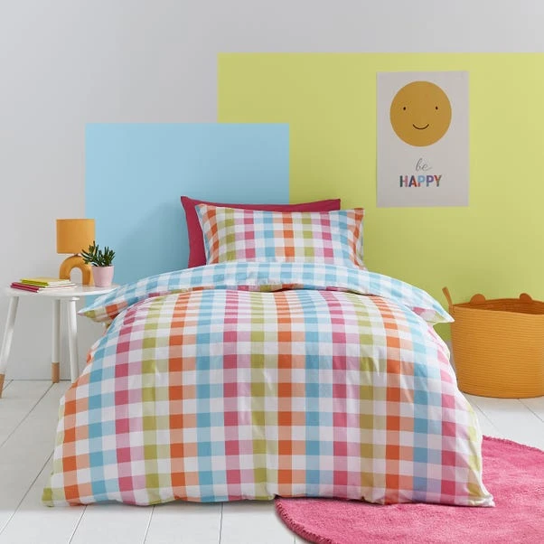 Rainbow Gingham Duvet Cover And Pillowcase Set 1 Rainbow Gingham Duvet Cover And Pillowcase Set