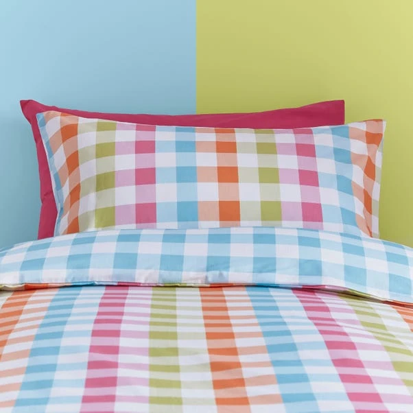 Rainbow Gingham Duvet Cover And Pillowcase Set 9 Rainbow Gingham Duvet Cover And Pillowcase Set - Image 9