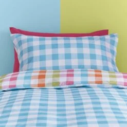 Rainbow Gingham Duvet Cover And Pillowcase Set 21 Rainbow Gingham Duvet Cover And Pillowcase Set -IT Luggage Kids Sales Store 30861240 alt03