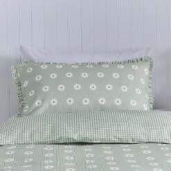 Daisy Gingham Ruffle Trim Duvet Cover And Pillowcase Set -IT Luggage Kids Sales Store 30861433 alt04