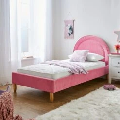 Kids Velvet Nyla Bed, Pink