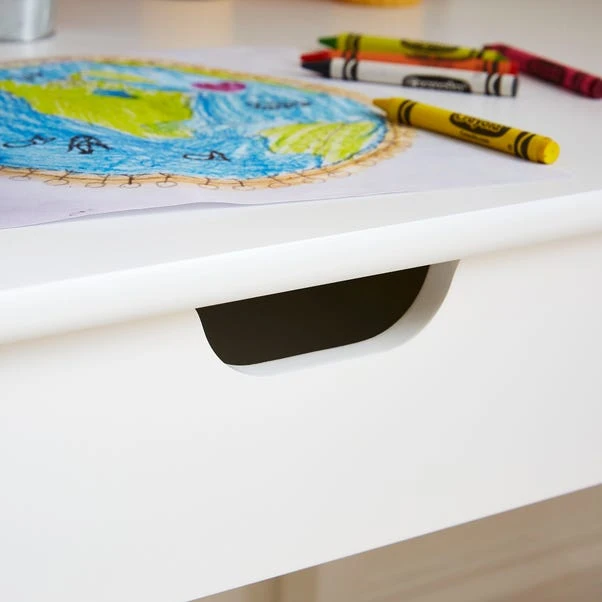 Kids Finley Desk Corkboard And Chair, White 2 Kids Finley Desk Corkboard And Chair, White - Image 2