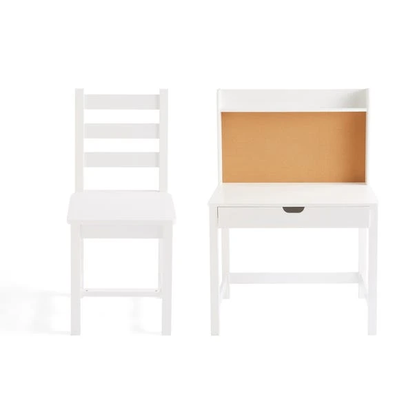 Kids Finley Desk Corkboard And Chair, White 6 Kids Finley Desk Corkboard And Chair, White - Image 6