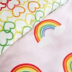 Catherine Lansfield Rainbow Hearts Cosy Fleece Reversible Duvet Cover & Pillowcase Set -IT Luggage Kids Sales Store 30880226 alt03