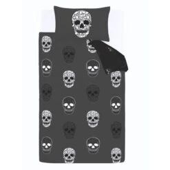 Catherine Lansfield Skulls Reversible Duvet Cover & Pillowcase Set 13 Catherine Lansfield Skulls Reversible Duvet Cover & Pillowcase Set -IT Luggage Kids Sales Store 30880231 alt03
