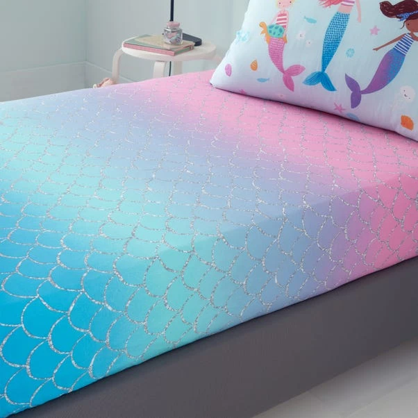 Catherine Lansfield Mermaid Ombre Single Fitted Sheet 1 Catherine Lansfield Mermaid Ombre Single Fitted Sheet