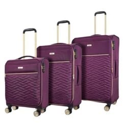 Rock Luggage Set Of 3 Sloane Soft Shell Suitcases