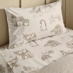 Sketched Animal Set Of 2 Fitted Sheets -IT Luggage Kids Sales Store 30898075 alt01