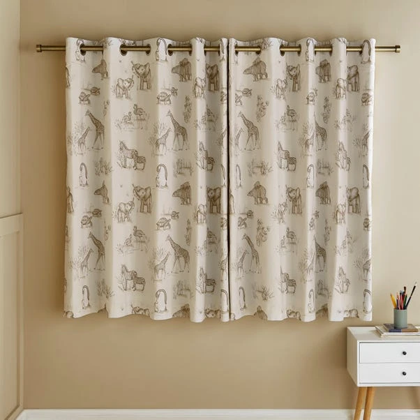 Sketched Animal Eyelet Curtains 2 Sketched Animal Eyelet Curtains - Image 2