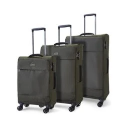 Rock Luggage Paris Set Of 3 Soft Shell Suitcases