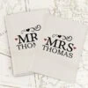 Personalised Mr And Mrs Cream Leather Passport Holders