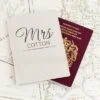 Personalised Classic Mr And Mrs Cream Leather Passport Holders