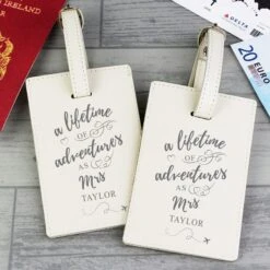 Personalised Lifetime Of Adventures Couples Leather Luggage Tags 6 Personalised Lifetime Of Adventures Couples Leather Luggage Tags -IT Luggage Kids Sales Store 30908457 alt02