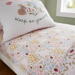 RHS Garden Animals Multicoloured Fitted Sheet -IT Luggage Kids Sales Store 30913686