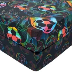 Bright Football Polycotton Fitted Sheet -IT Luggage Kids Sales Store 30914768