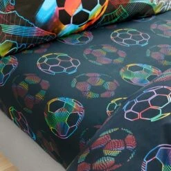 Bright Football Polycotton Fitted Sheet -IT Luggage Kids Sales Store 30914768 alt04