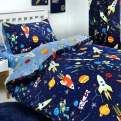 Supersonic Glow In The Dark Duvet Cover & Pillowcase Set -IT Luggage Kids Sales Store 30915086