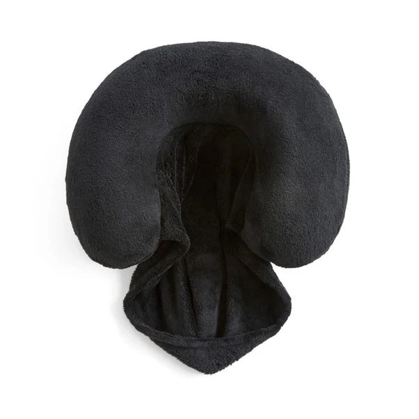 Black Hooded Travel Pillow 3 Black Hooded Travel Pillow - Image 3