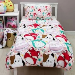 Squishmallows Logo 10.5 Tog Single Coverless Duvet And Pillowcase Set