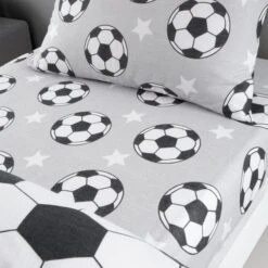 Catherine Lansfield Football Stars Brushed Cotton Fitted Sheet -IT Luggage Kids Sales Store 30931983