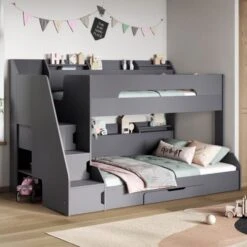 Flair Slick Staircase Triple Bunk Bed