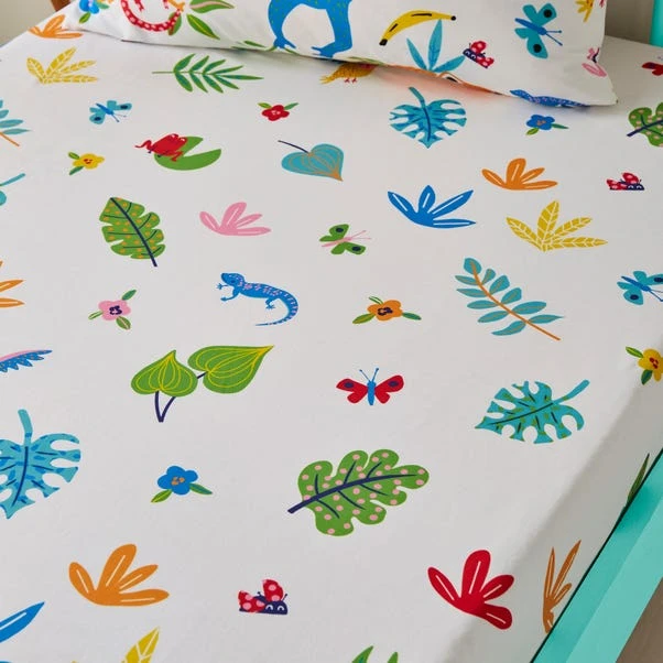 Bright Animals Thread Count Cotton Fitted Sheet 1 Bright Animals Thread Count Cotton Fitted Sheet