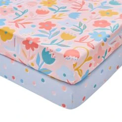 Set Of 2 Bold Floral Thread Count Cotton Fitted Sheets -IT Luggage Kids Sales Store 30937804 alt02