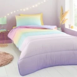 Ombre Pastel 7.5 Tog Single Coverless Duvet And Pillowcase Set